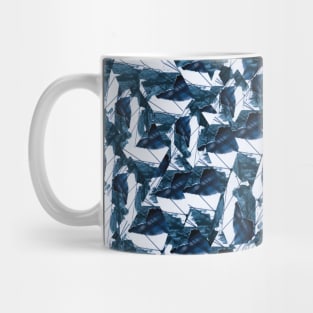 Blue Abstract Minimal Collage Mosaic. Mug